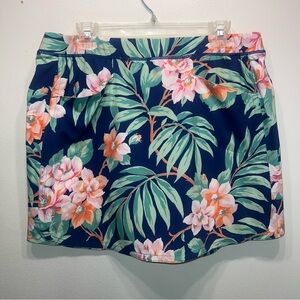 Ralph Lauren RLX Logo Tropical Floral Golf Tennis Skort Palms Sz L Women's $148